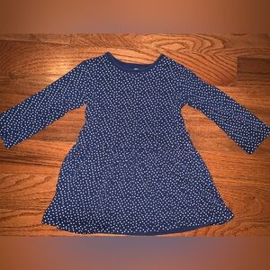 Tea Collection Blue Fit and Flare Dress Long Sleeve Casual